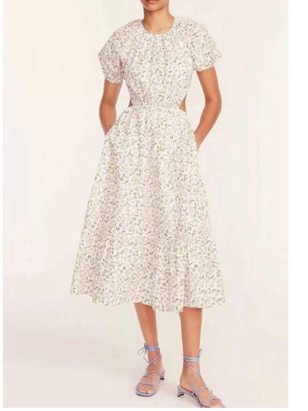 J. Crew Floral Cutout Midi Dress